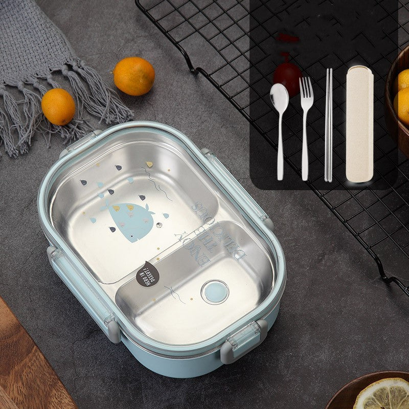 Portable 304 Stainless Steel Lunch Box Multi-layer Compartment Sealed Bento Box Sealed
