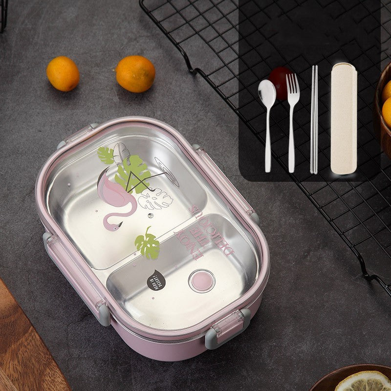 Portable 304 Stainless Steel Lunch Box Multi-layer Compartment Sealed Bento Box Sealed