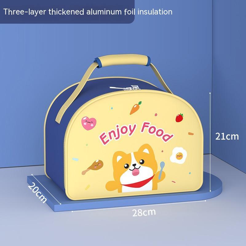 Cute Stainless Steel Insulated Lunch Box & Cartoon Bag Set- Leakproof, Hot & Cold Storage